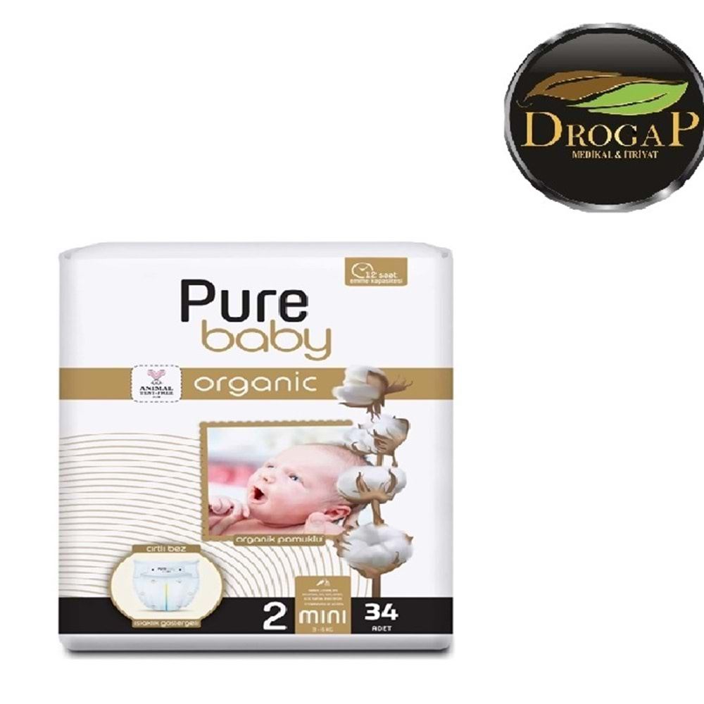 PURE BABY ÇOCUK BEZİ ORGANİC NEWBORN 3 - 6 KG 34 LÜ NO : 2