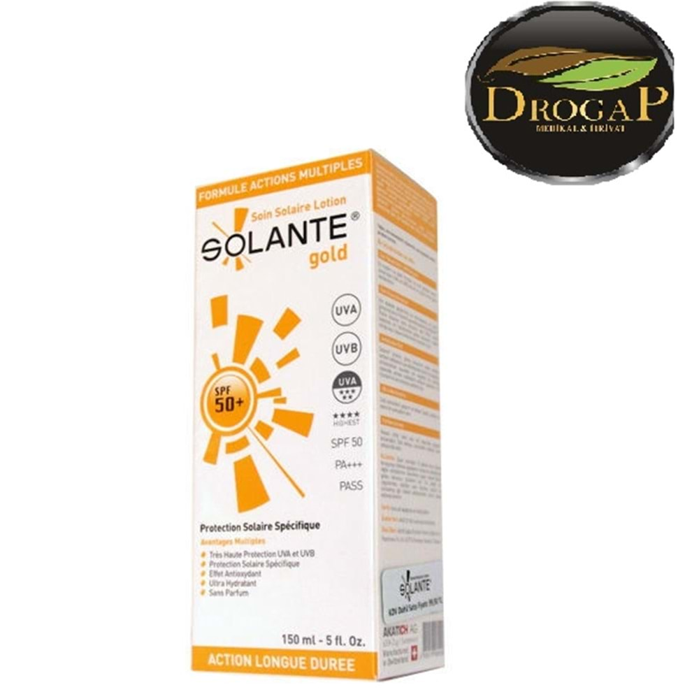 SOLANTE GOLD SOİN SOLAİRE LOTİON SPF50+ 150 ML ( HASSAS CİLTLER İÇİN )