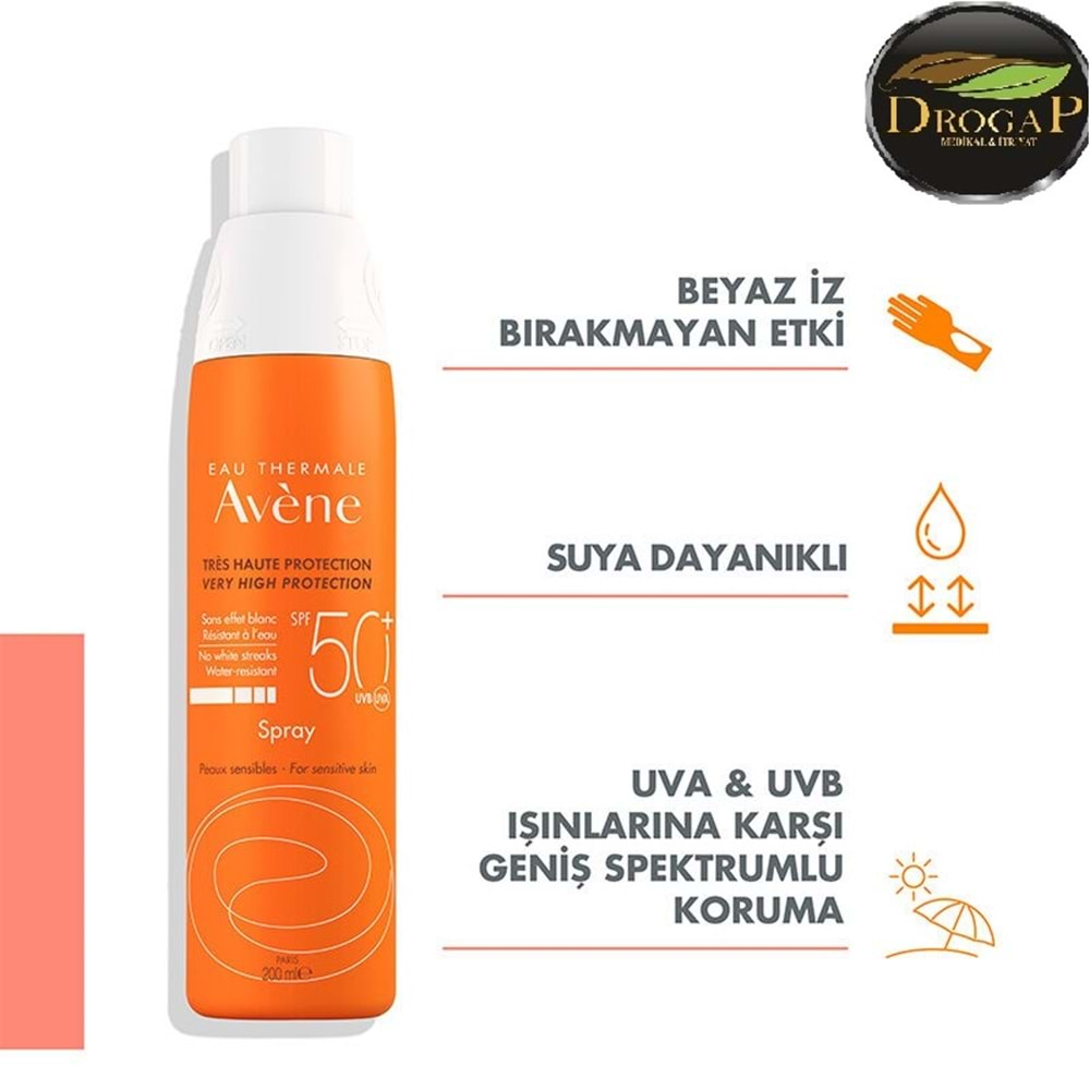 AVENE EAU THERMALE GÜNEŞ KORUYUCU SPREY SPF 50+ 200 ML ( HASSAS CİLTLER İÇİN )