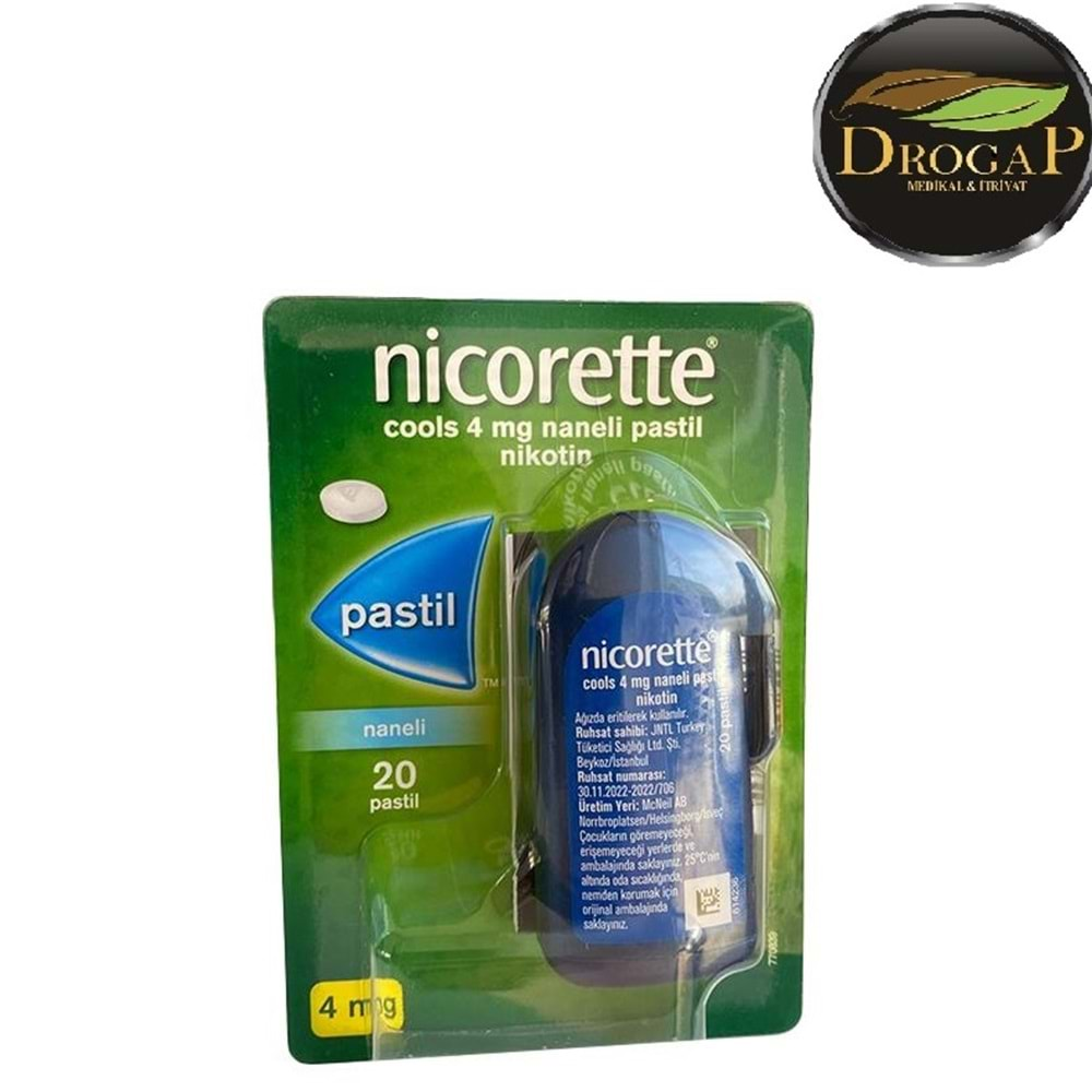 NİCORETTE COOLS 4 MG NANELİ NİCOTİN PASTİL 20 Lİ