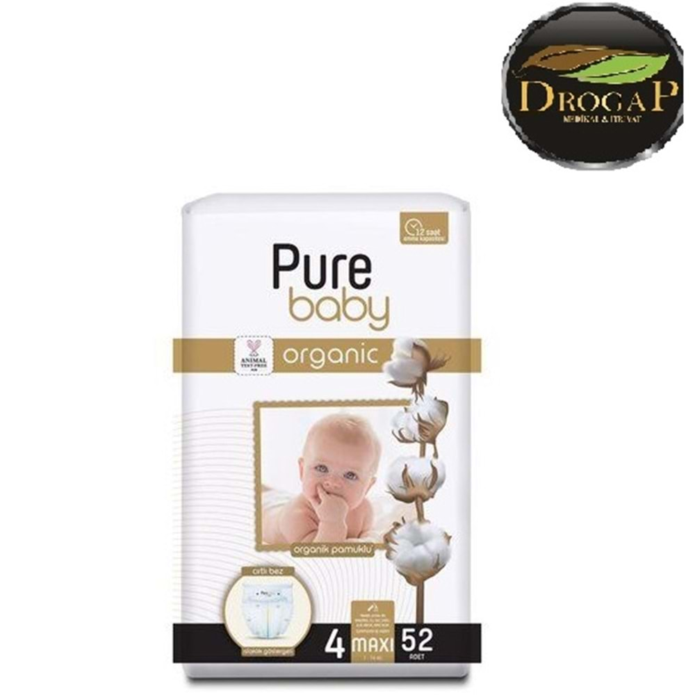 PURE BABY ÇOCUK BEZİ ORGANİC MAXİ 7-16 KG 52 Lİ NO : 4