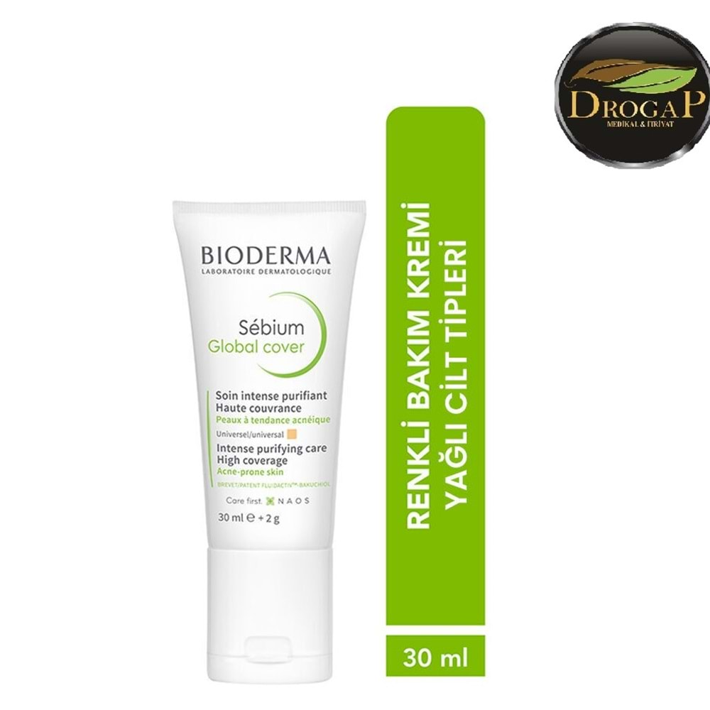 BİODERMA SEBİUM GLOBAL COVER BAKIM KREMİ 30 ML RENKLİ ( YAĞLI CİLTLER İÇİN )