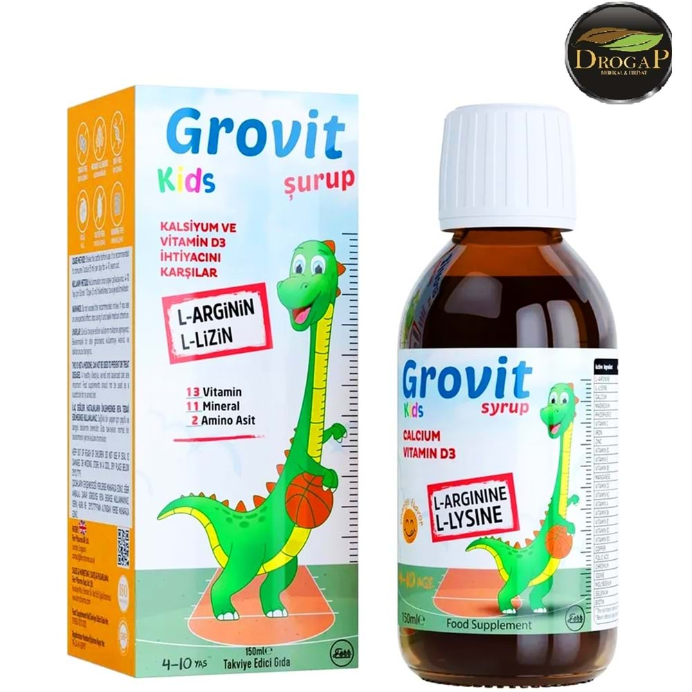 GROVİT KİDS 150 ML SURUP ( VİTAMİN & MİNERAL & L-ARGİNİN & L-LYSINE )