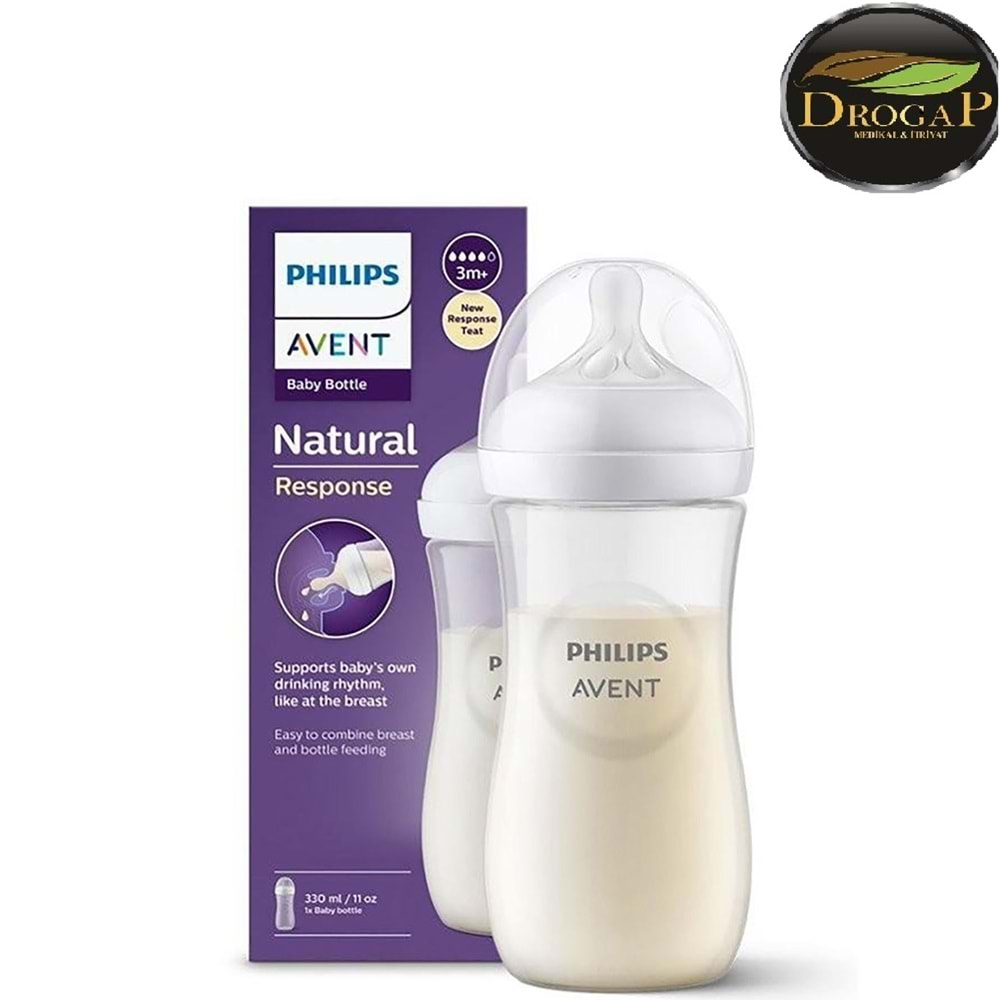 AVENT BİBERON NATURAL PP RESPONSE DOĞAL TEPKİLİ 3M+ AY 330 ML NO : 2