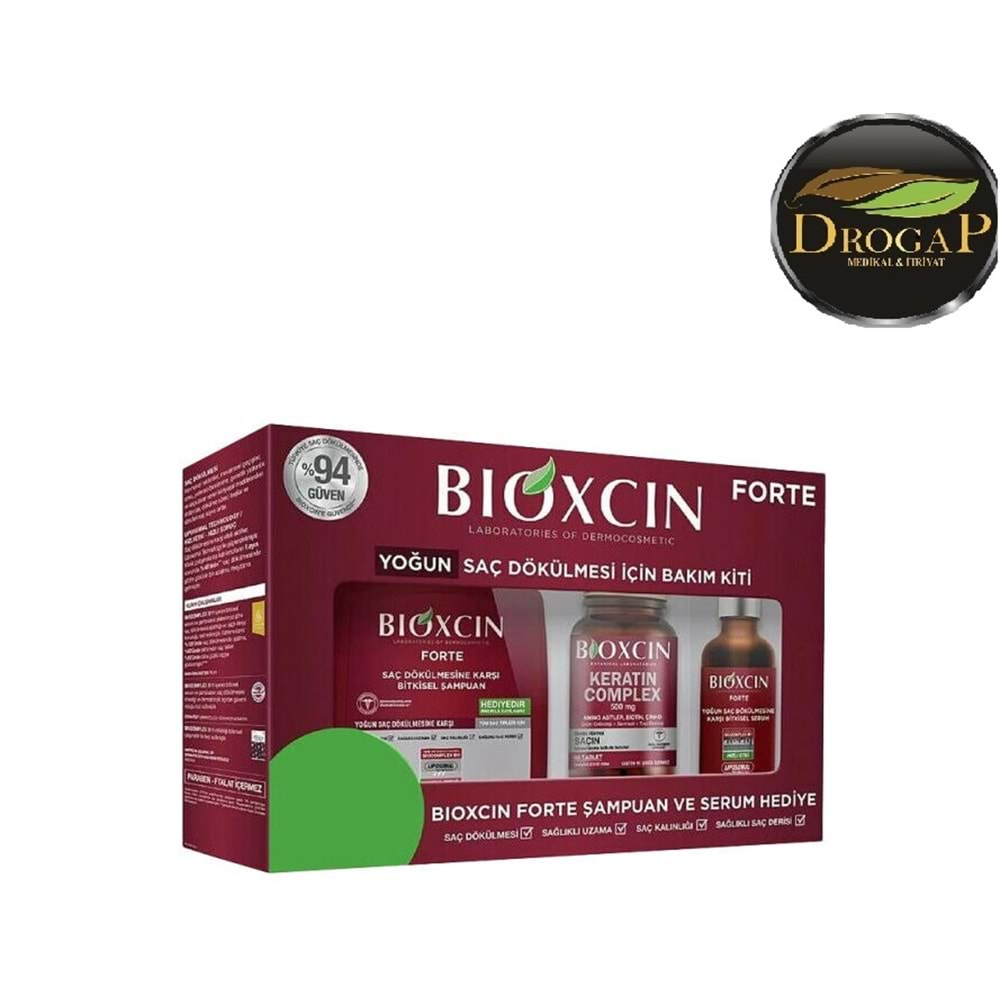 BİOXCIN FORTE SAÇ BAKIM KİTİ ŞAMPUAN 300 ML & SERUM 50 ML & KERATİN COMPELX 60 TABLET )