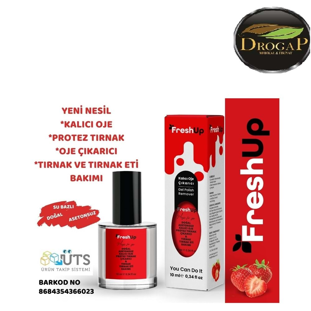 FRESHUP KALICI OJE ÇIKARTICI 10 ML ( ÇİLEK AROMALI )