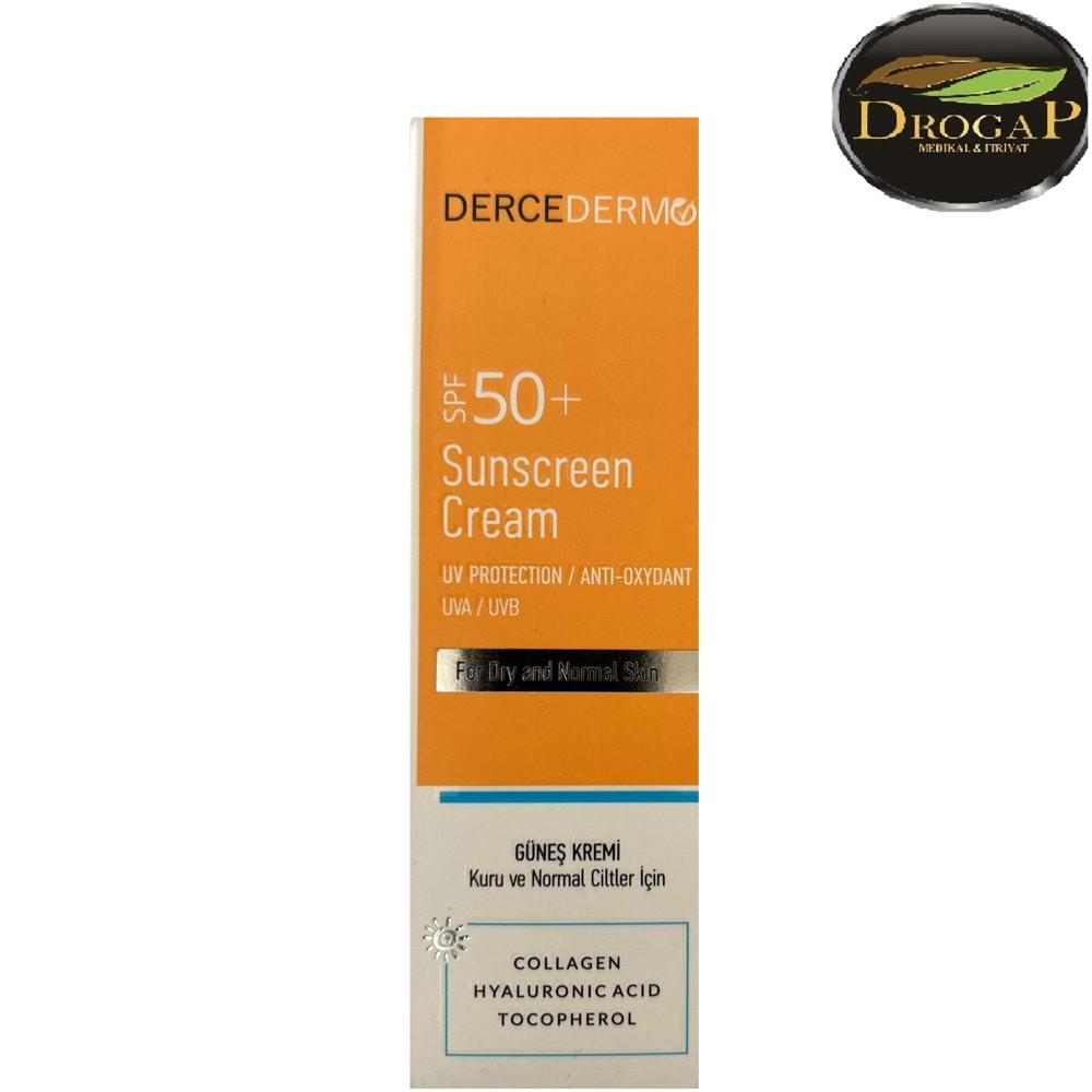 DERCE DERMO GÜNEŞ KREMİ SPF 50+ 100 G ( KURU VE NORMAL CİLTLER İÇİN )