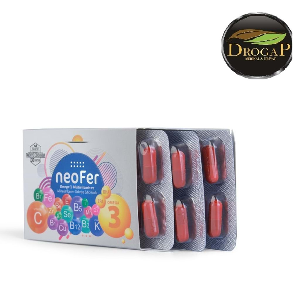 NEOFER OMEGA 3 , 30 KAPSÜL MULTİVİTAMİN VE MİNERAL İÇEREN TAKVİYE EDİCİ GIDA