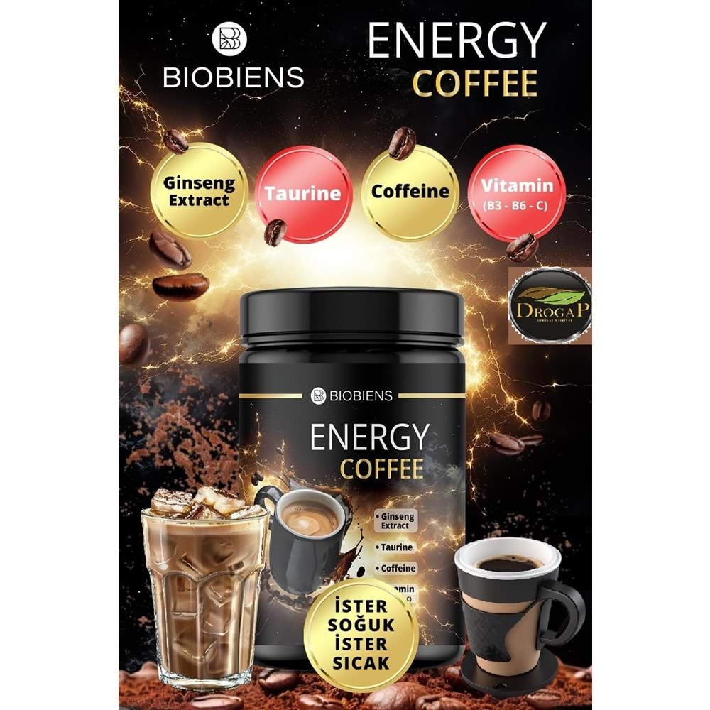 BİOBİENS COFFEE 150 GR ( ENERGY ) ( GİNSNEG & TAURİNE & VİT.B3-B.6 )