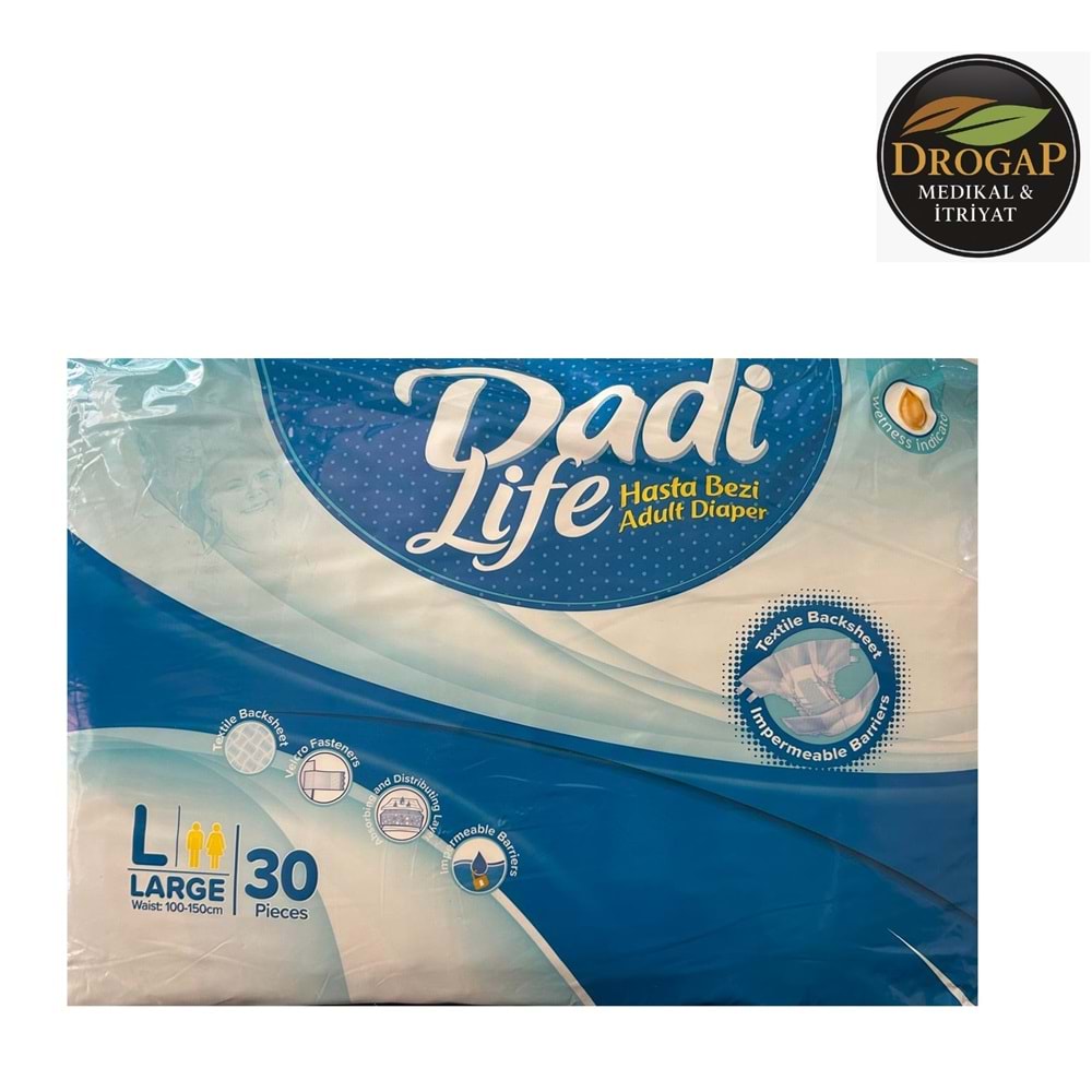 DADİ LİFE YETİŞKİN HASTA BEZİ TEKSTİL YÜZEYLİ 30 LU ( LARGE ) 100 - 150 CM