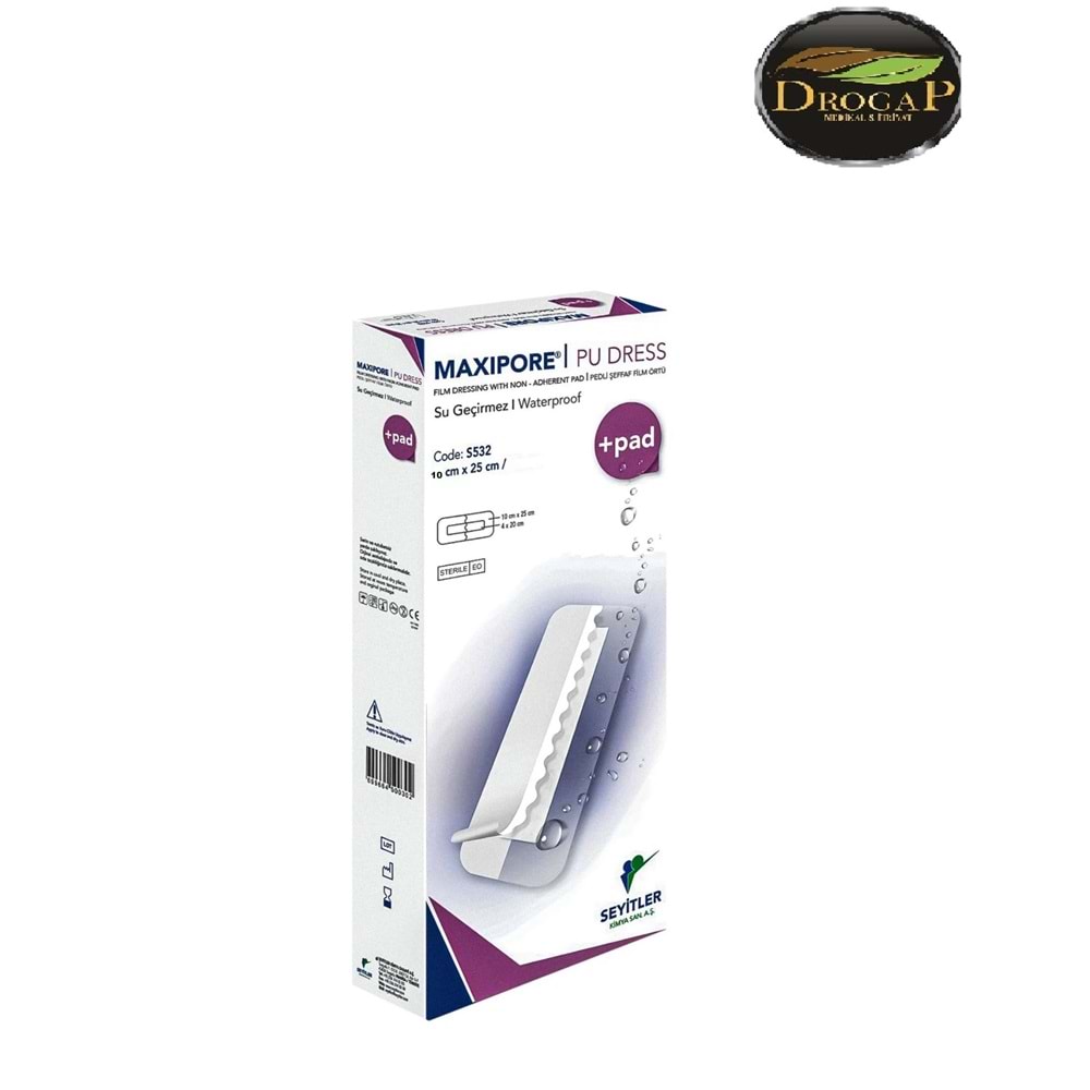 MAXİPORE SEZERYAN BANDI 10 CM X 25 CM ( YARA PEDİ ŞEFFAF ) 25 Lİ PAKET