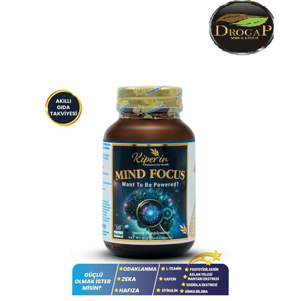 KİPERİN MİND FOCUS 60 KAPSÜL ( ASLAN YELESİ & SİTİKOLİN )