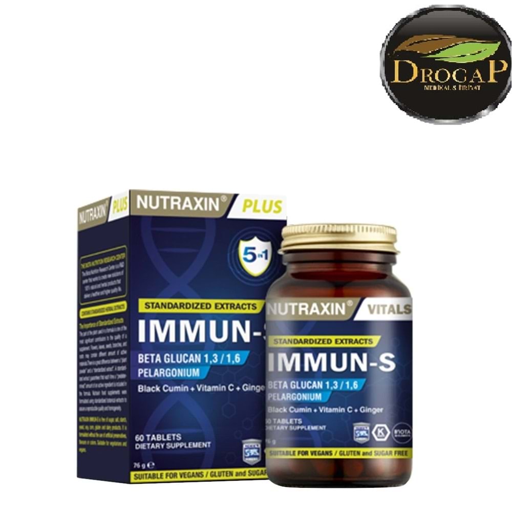 NUTRAXIN PLUS İMMUN-S 60 TABLET ( BETA GLUCAN & PELARGONİUM )