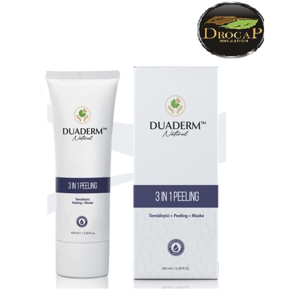 DUADERM CİLT TEMİZLEYİCİ PEELING MASKE 3' Ü 1 ARADA 100 ML