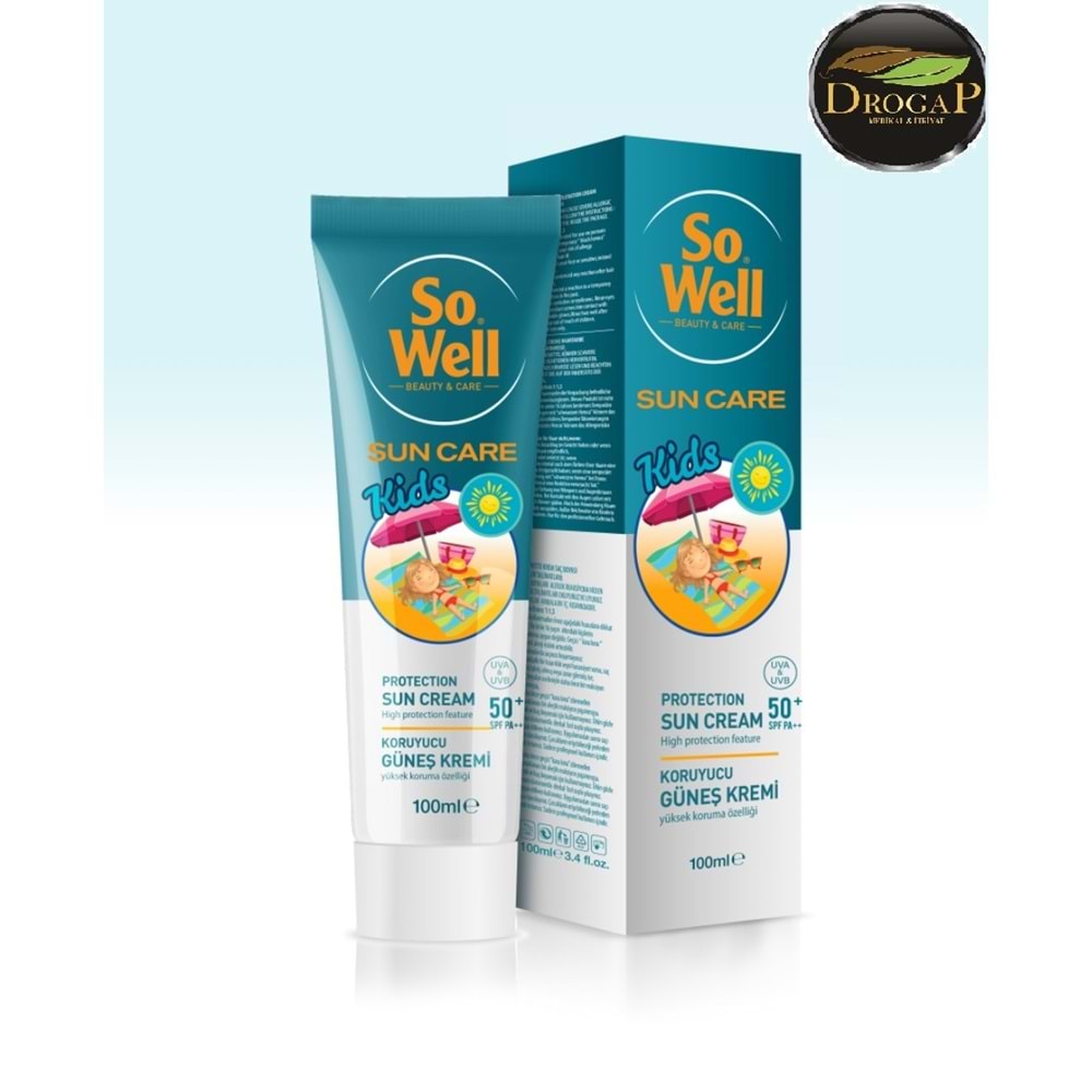 SO WELL SUNCARE KORUYUCU KİDS GÜNEŞ KREMİ SPF 50+ UVA&UVB 100 ML ( ÇOCUK )