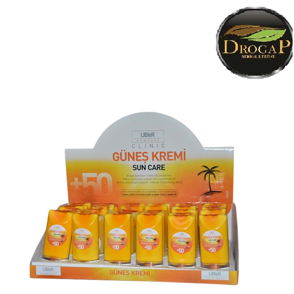 UBER CLİNİK GÜNEŞ KREMİ SPF50+ 30 ML MASA ÜSTÜ STAND 36 LI