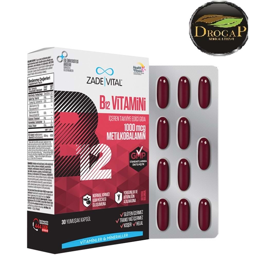 ZADE VİTAL VİTAMİN B12 1.000 MG 30 KAPSÜL