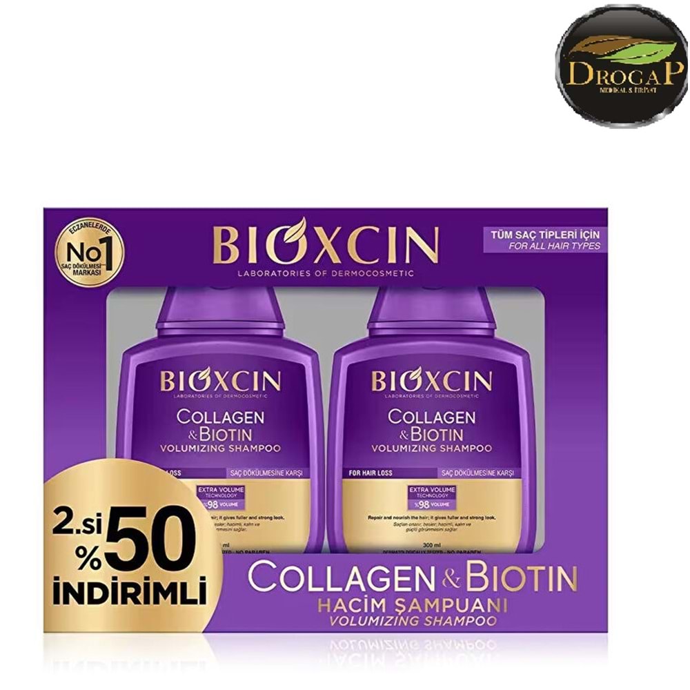 BİOXCIN COLLAGEN & BİOTİN HACİM ŞAMPUANI 300 ML 2. % 50 İNDİRİMLİ
