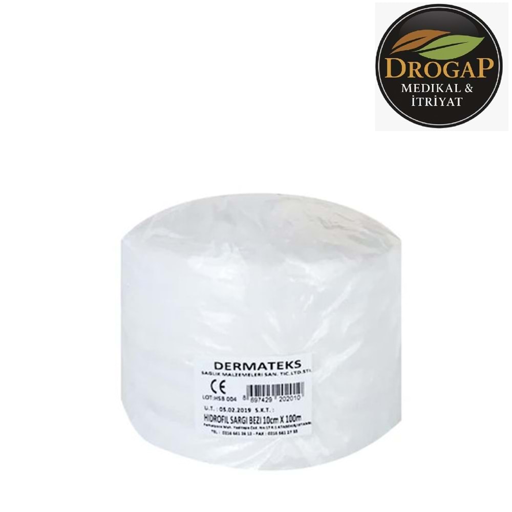DERMATEKS HİDROFİL SARGI BEZİ 10 CM X 100 M RULO