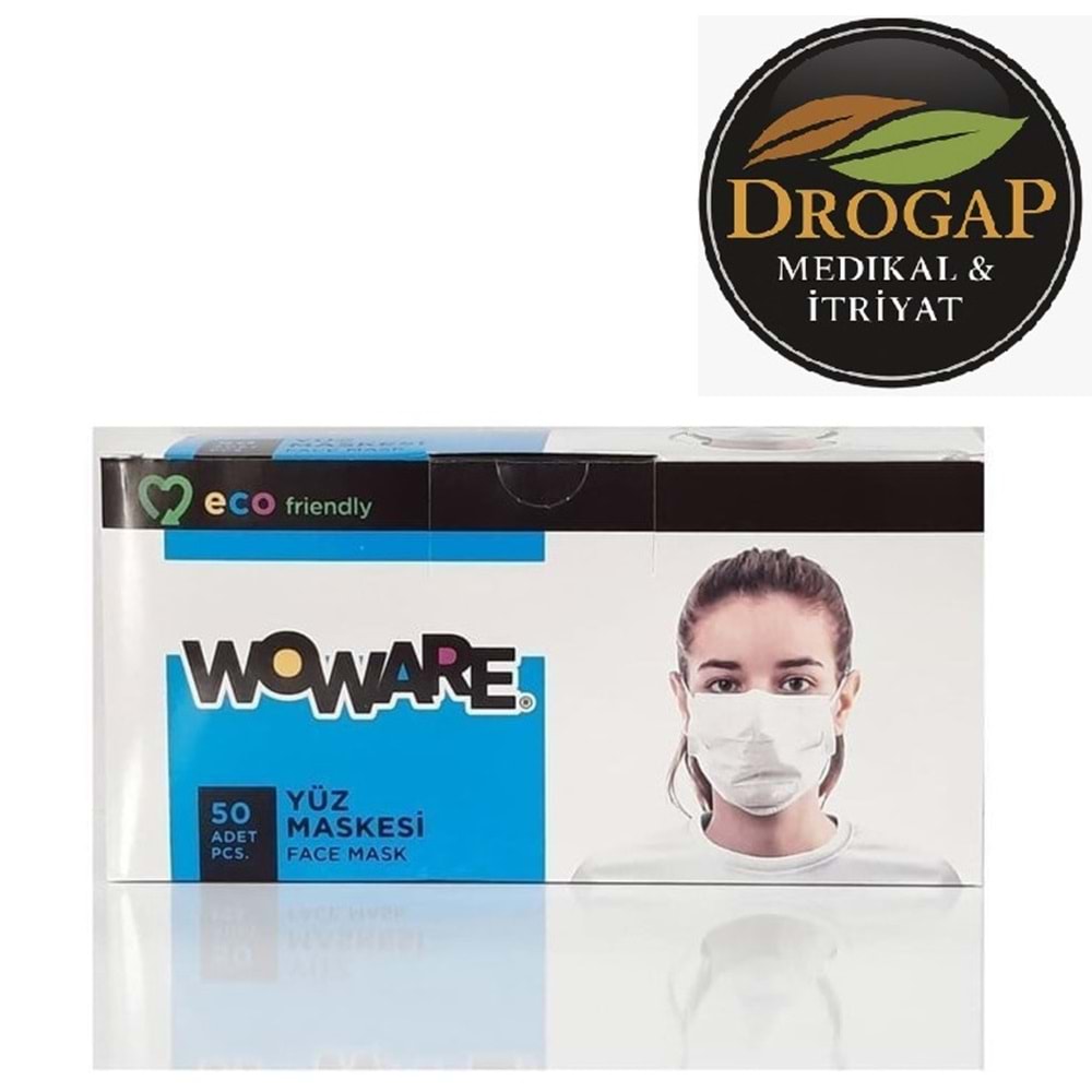 ECE WOWARE CERRAHİ MASKE 3 KATLI TELLİ 50 Lİ PAKET ( BEYAZ )