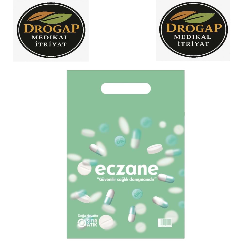 DROGAP BİO ECZANE POŞETİ 22 X 32 EBAT ( ÇANTA ) NO : 1 ( 220 ADETLİ )
