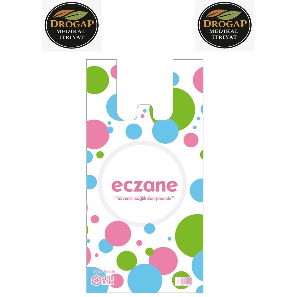 DROGAP BİO ECZANE POŞETİ 22 X 40 EBAT ( ATLET ) NO : 3 ( 200 ADETLİ )