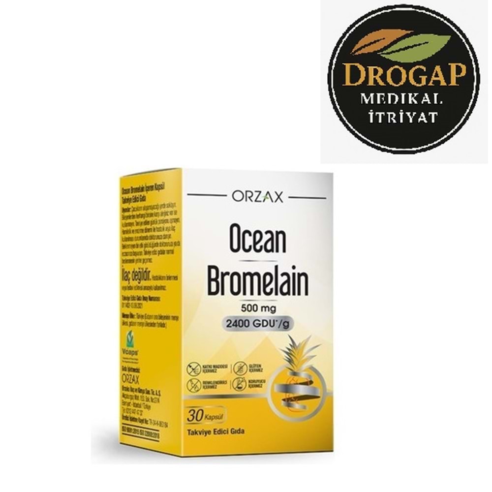OCEAN BROMELAİN 500 MG 60 KAPSÜL ( SİNDİRİM & ÖDEM ATICI )