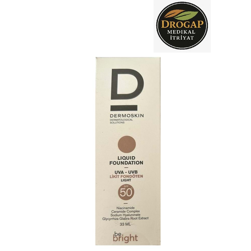 DERMOSKİN BE BRİGHT LİKİT FONDOTEN SPF 50+ 33 ML ( LIGHT )