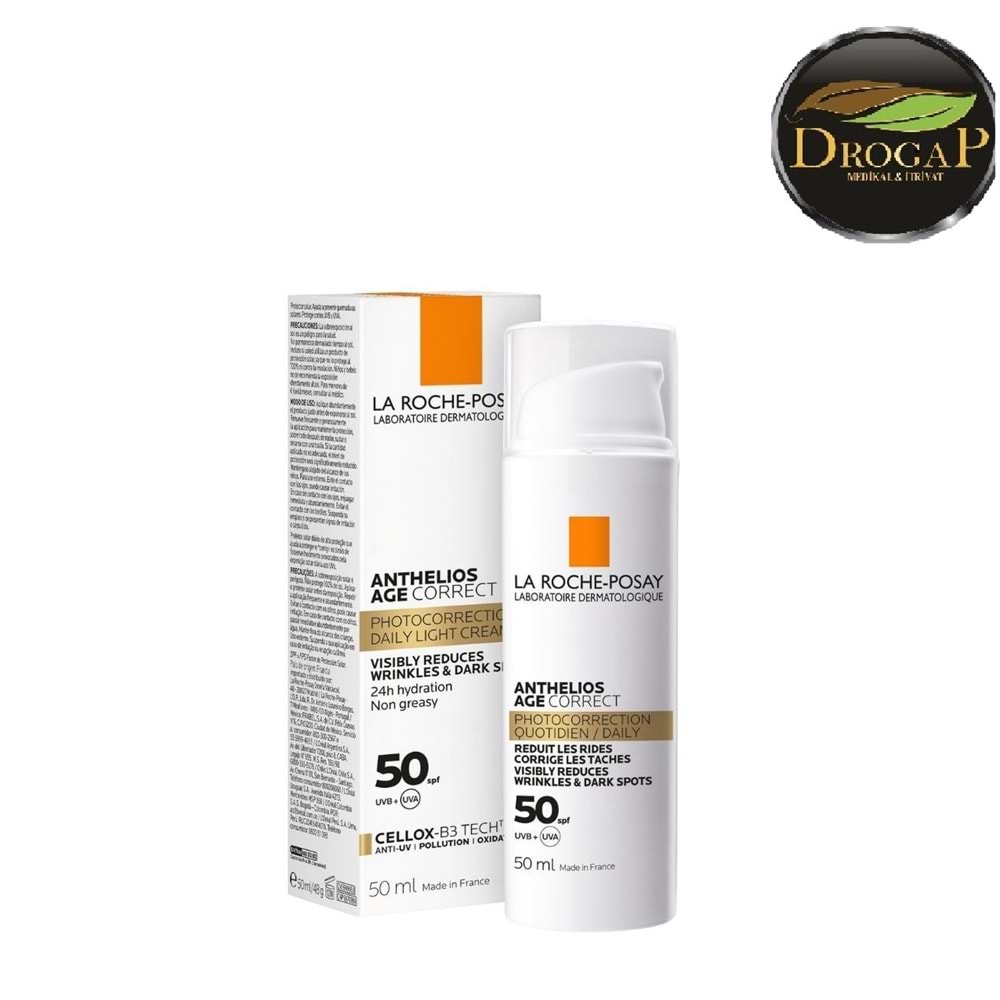 LA ROCHE POSAY ANTHELIOS AGE CORRECT DAİLY LİGHT SPF50+ CREAM 50 ML GÜNEŞ KREMİ ( LEKE VE KIRIŞIKLIK KARŞITI RENKLİ )