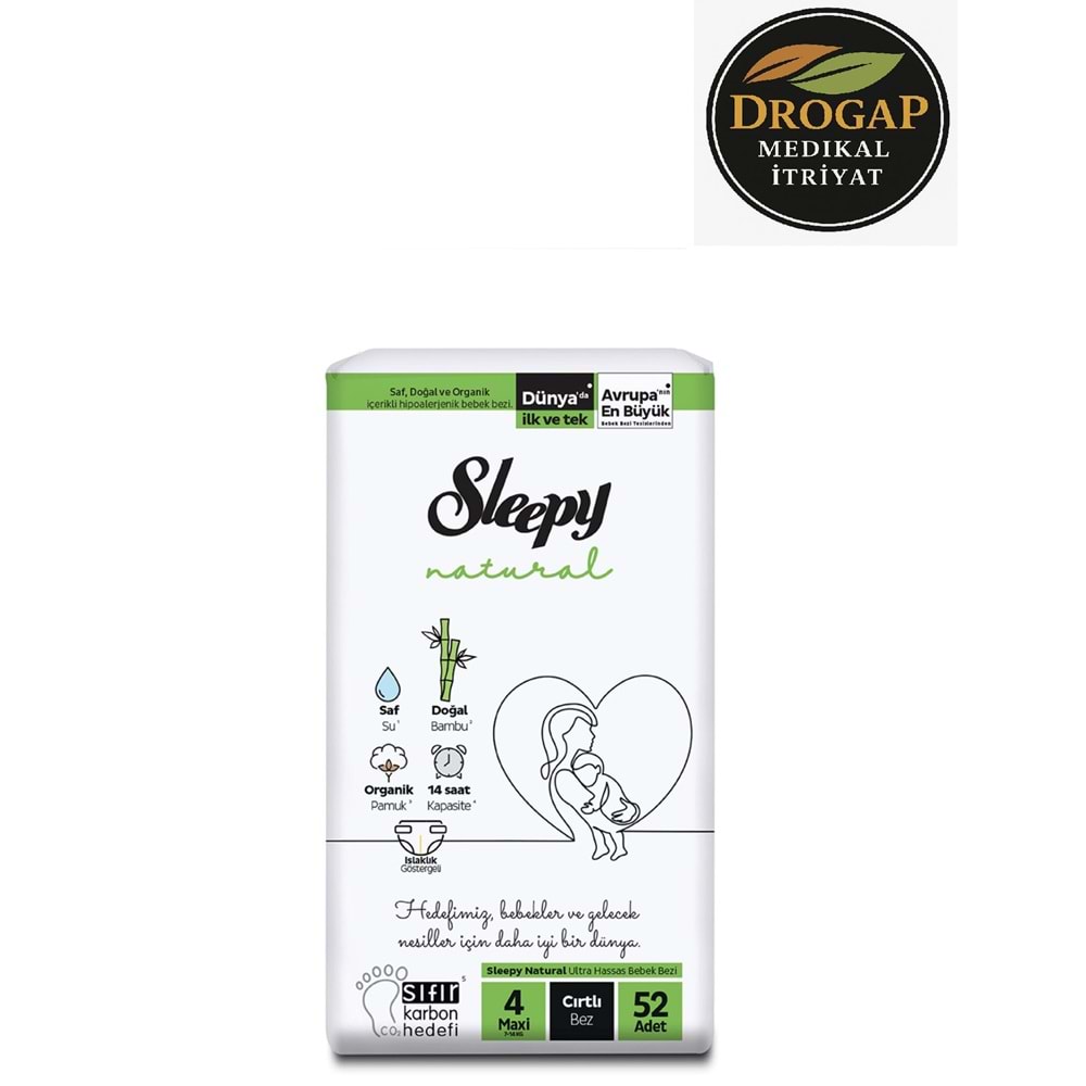 SLEEPY ÇOCUK BEZİ ORGANİC 7-14 KG 52 Lİ MAXİ NO : 4