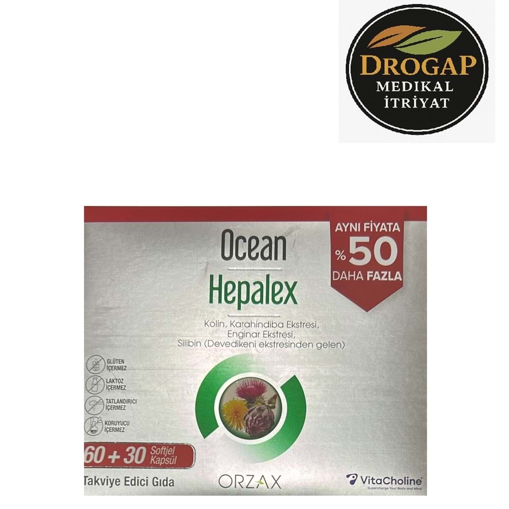 OCEAN HEPALEX 60+30 = 90 SOFTJEL KAPSÜL ( KOLİN & KARAHİNDİBA )