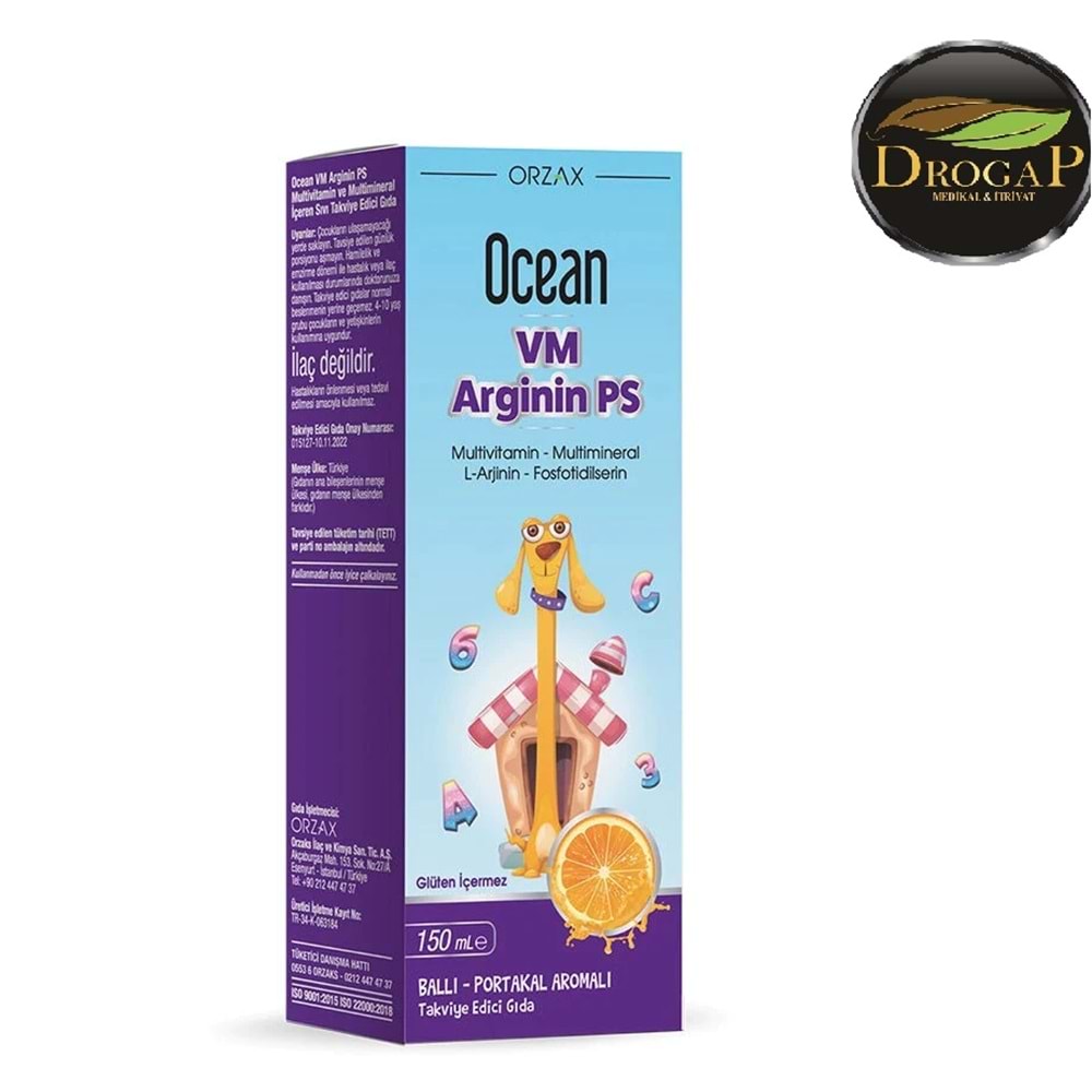 OCEAN VM ARGİNİN PS ŞURUP 150 ML ( MULTİVİTAMİN & L-ARJİNİN )