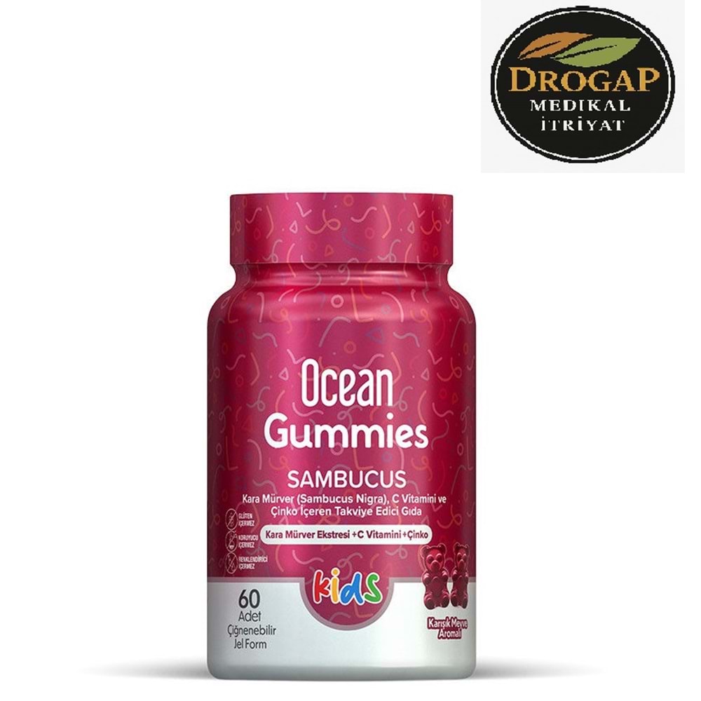 OCEAN GUMMİES SAMBUCUS KİDS ÇİĞNENEBİLİR JEL FORM 60 LI