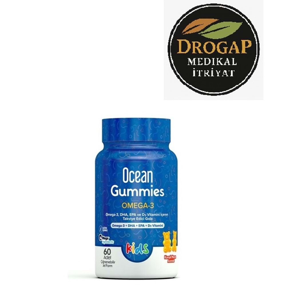 OCEAN GUMMİES OMEGA-3 KİDS ÇİĞNENEBİLİR JEL FORM 60 LI