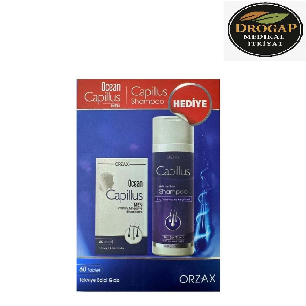 OCEAN CAPİLLUS MEN 60 TABLET + CAPİLLUS ŞAMPUAN 200 ML HEDİYELİ KOFRE PAKET