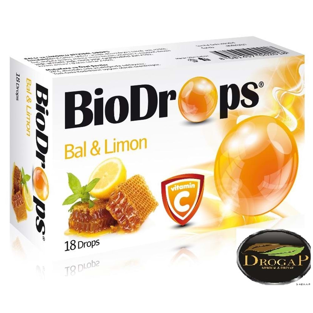 BİODROPS PASTİL BAL & LİMON & VİTAMİN C 18 DROPS