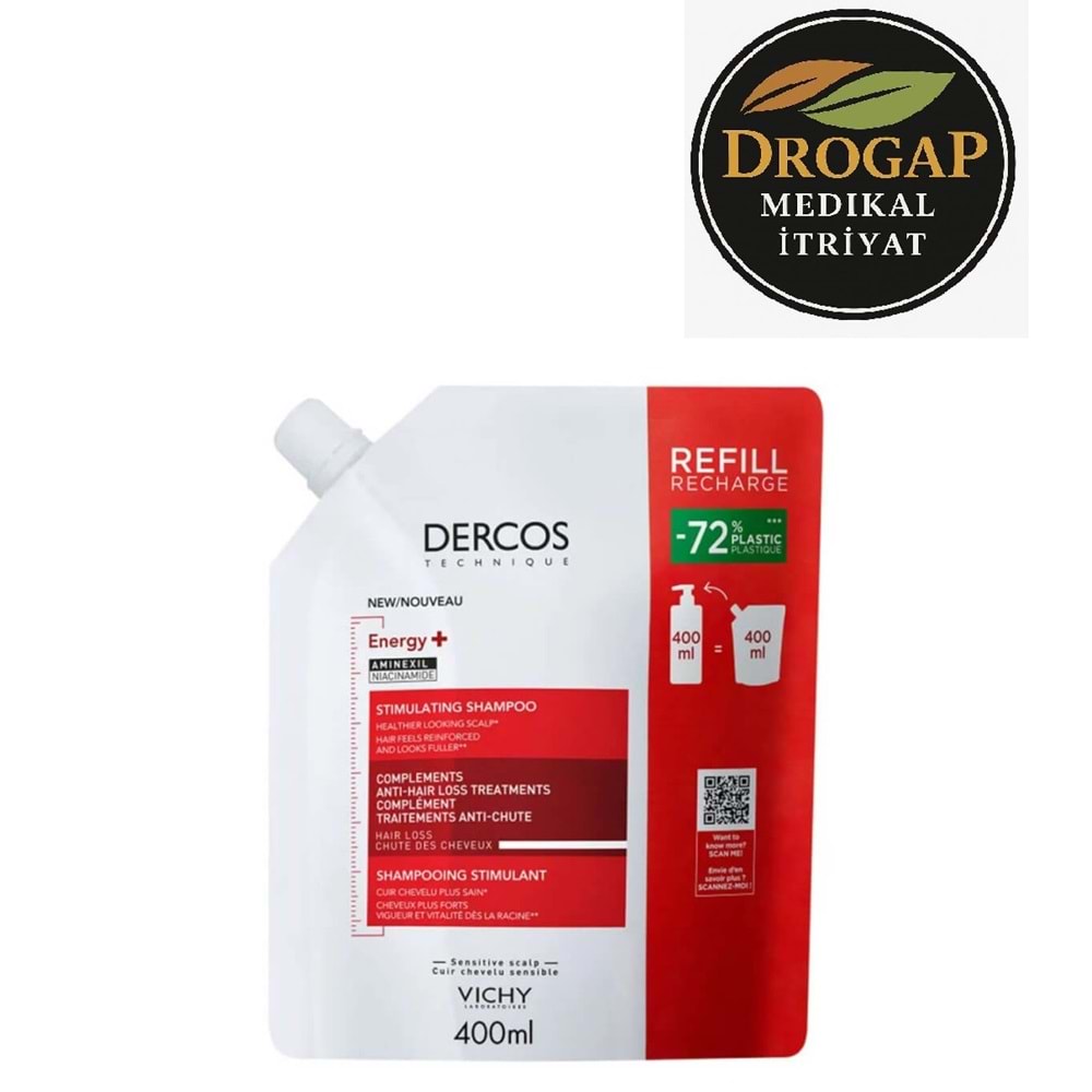 VİCHY DERCOS ŞAMPUAN ENERGİSANT 400 ML REFİLL ( DÖKÜLME KARŞITI )