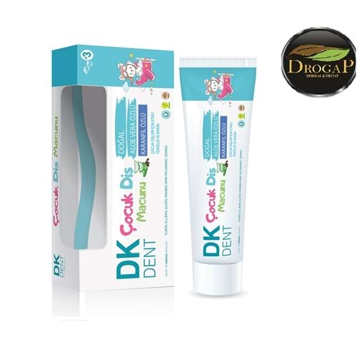 DK DENT DERMOKİL ÇOCUK DİŞ MACUNU 50 ML + FIRÇA HEDİYELİ (ALOE VERA & KARANFİL ÖZLÜ )