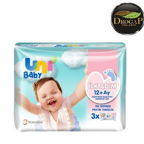 UNİ BABY İLK ADIM ISLAK MENDİL 12+ 52 YAPRAKLI 3 LÜ PAKET