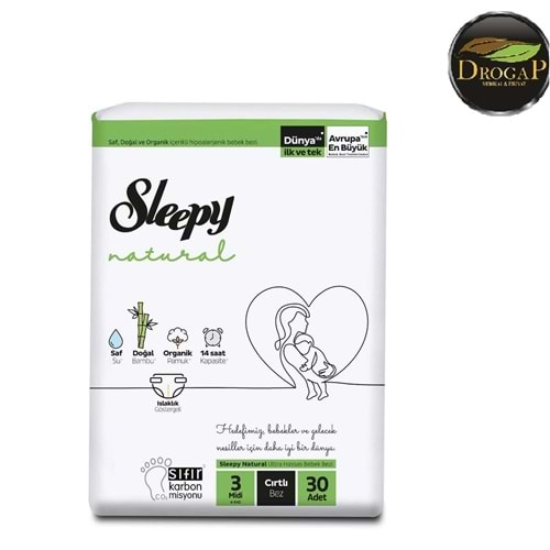 SLEEPY ÇOCUK BEZİ NATURAL 4-9 KG 30 LU ( MİDİ ) NO : 3