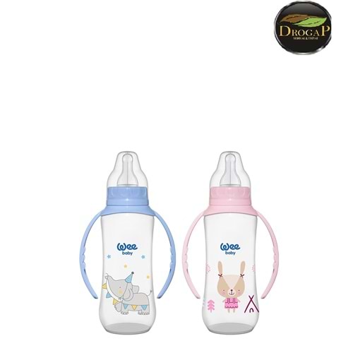WEE BABY BİBERON SAFARİ KULPLU GENİŞ AĞIZLI 250 ML PP 0-6 AY ( 484 )