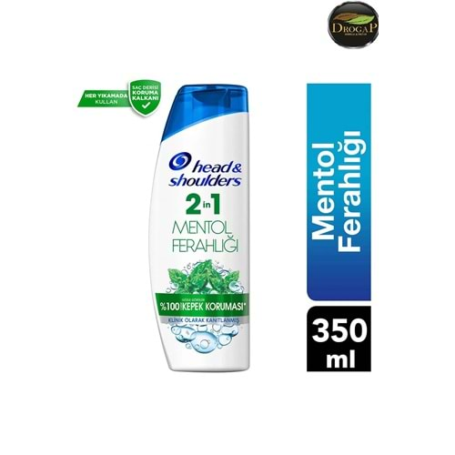 HEAD & SHOULDERS ŞAMPUAN 350 ML 2 Sİ 1 ARADA ( MENTOL FERAHLIĞI )