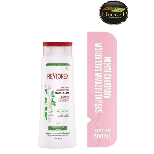 RESTOREX ŞAMPUAN SAĞLIKLI UZAMA ETKİLİ 500 ML ( YAĞLI SAÇLAR İÇİN )