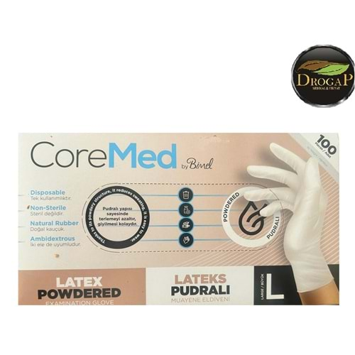 CORE MED LATEKS MUAYENE ELDİVENİ PUDRALI ( LARGE )