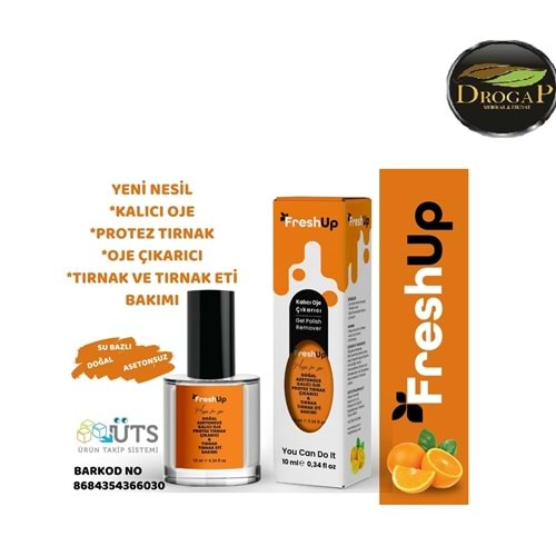 FRESHUP KALICI OJE ÇIKARTICI 10 ML ( PORTAKAL AROMALI )