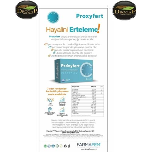 PROXYFERT 60 KAPSÜL ( GLUTATYON & MACA & KOENZİM Q10 & PANAX GİNSENG ) ( ERKEK ) FARMAFEM