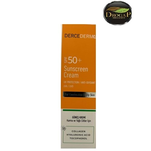 DERCE DERMO GÜNEŞ KREMİ SPF 50+ 100 G ( KARMA VE YAĞLI CİLTLER İÇİN )