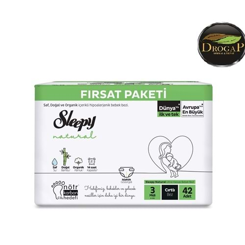 SLEEPY ÇOCUK BEZİ NATURAL 4-9 KG 42 Lİ ( MİDİ ) NO : 3