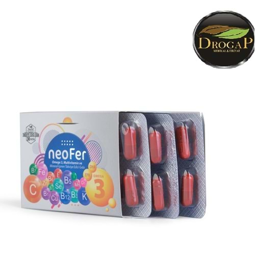 NEOFER OMEGA 3 , 30 KAPSÜL MULTİVİTAMİN VE MİNERAL İÇEREN TAKVİYE EDİCİ GIDA