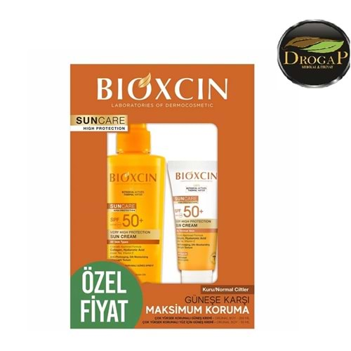 BİOXCIN GÜNEŞ KREMİ SPREY SUN CARE SPF50+ HİPOALERJENİK 200 ML SPREY FORMU & BİOXCIN GÜNEŞ KREMİ 50 ML KOFRE PAKET